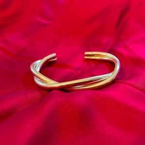Heavy sterling silver twist cuff bracelet